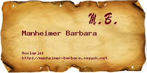 Manheimer Barbara névjegykártya
