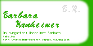 barbara manheimer business card